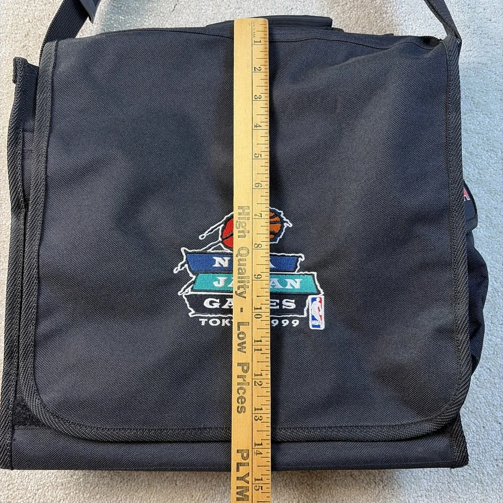 NBA Messenger Bag Large Black Japan Games Tokyo 1999 Vintage Laptop Case READ